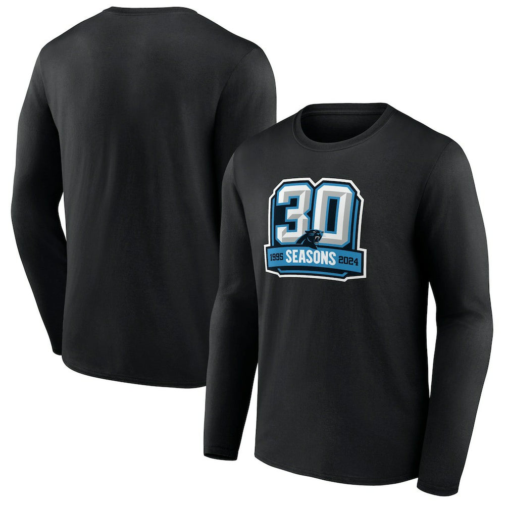 Carolina Panthers 30th Anniversary Long Sleeve T-Shirt - Black T-shirts