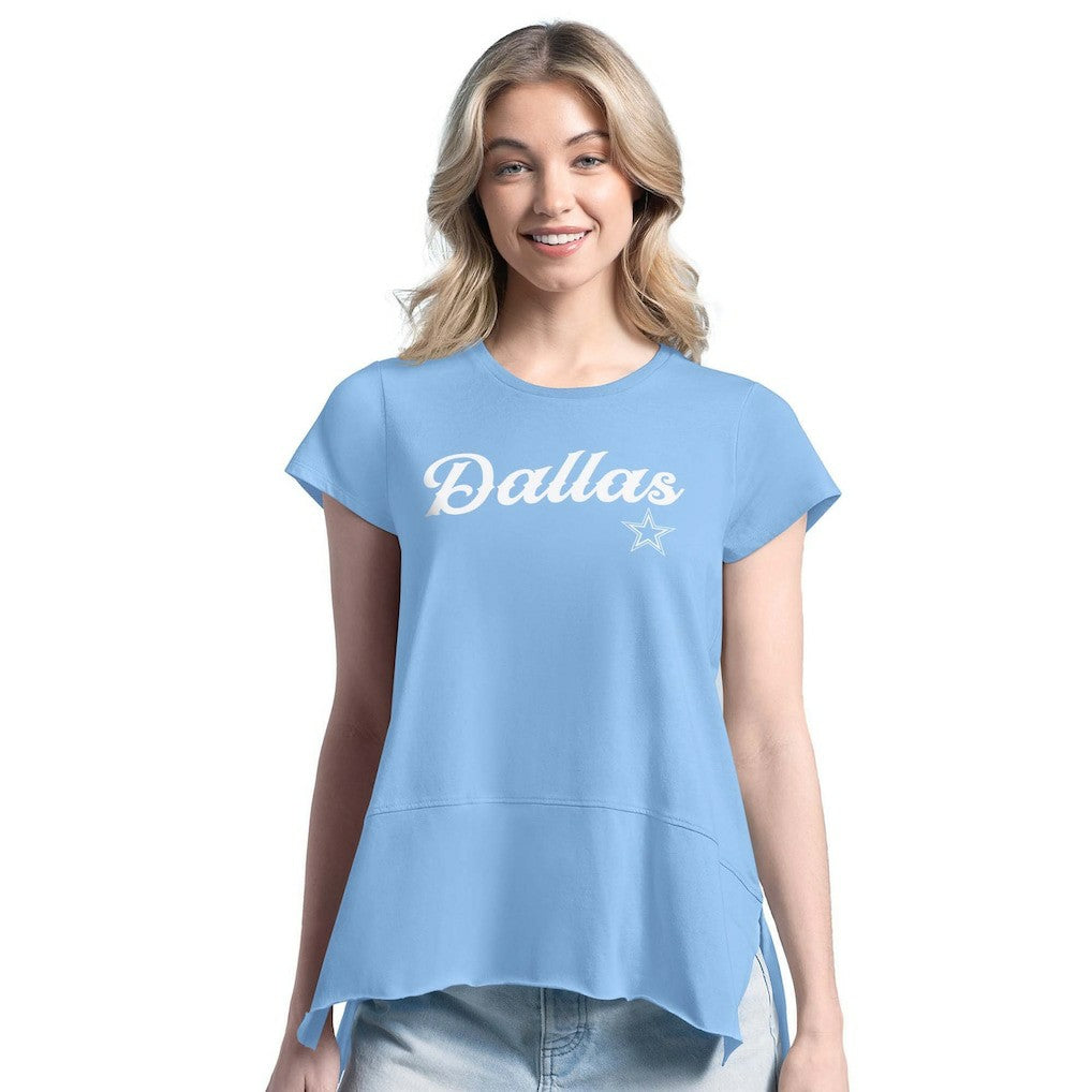 Dallas Cowboys Margaritaville Women's Gametime Is Paradise T-Shirt - Light Blue T-shirts