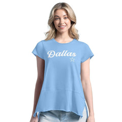 Dallas Cowboys Margaritaville Women's Gametime Is Paradise T-Shirt - Light Blue T-shirts