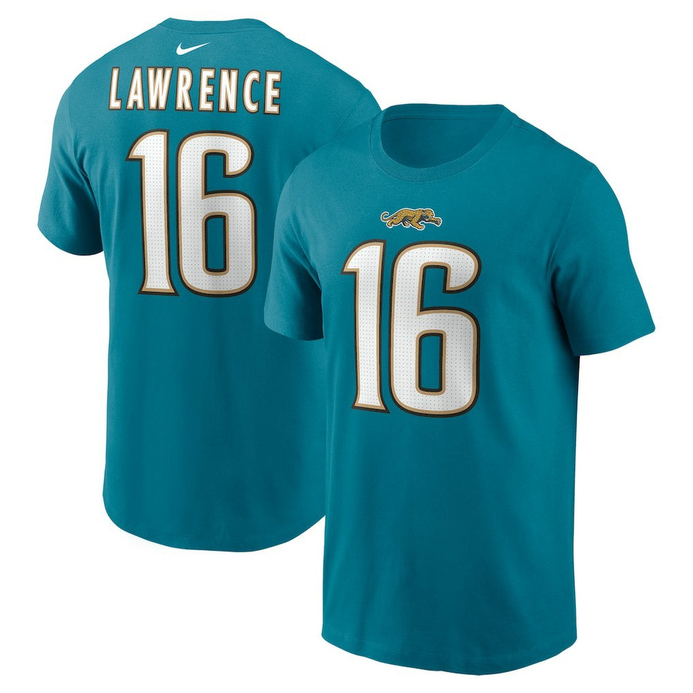 Trevor Lawrence Jacksonville Jaguars Throwback Name & Number T-Shirt - Teal T-shirts