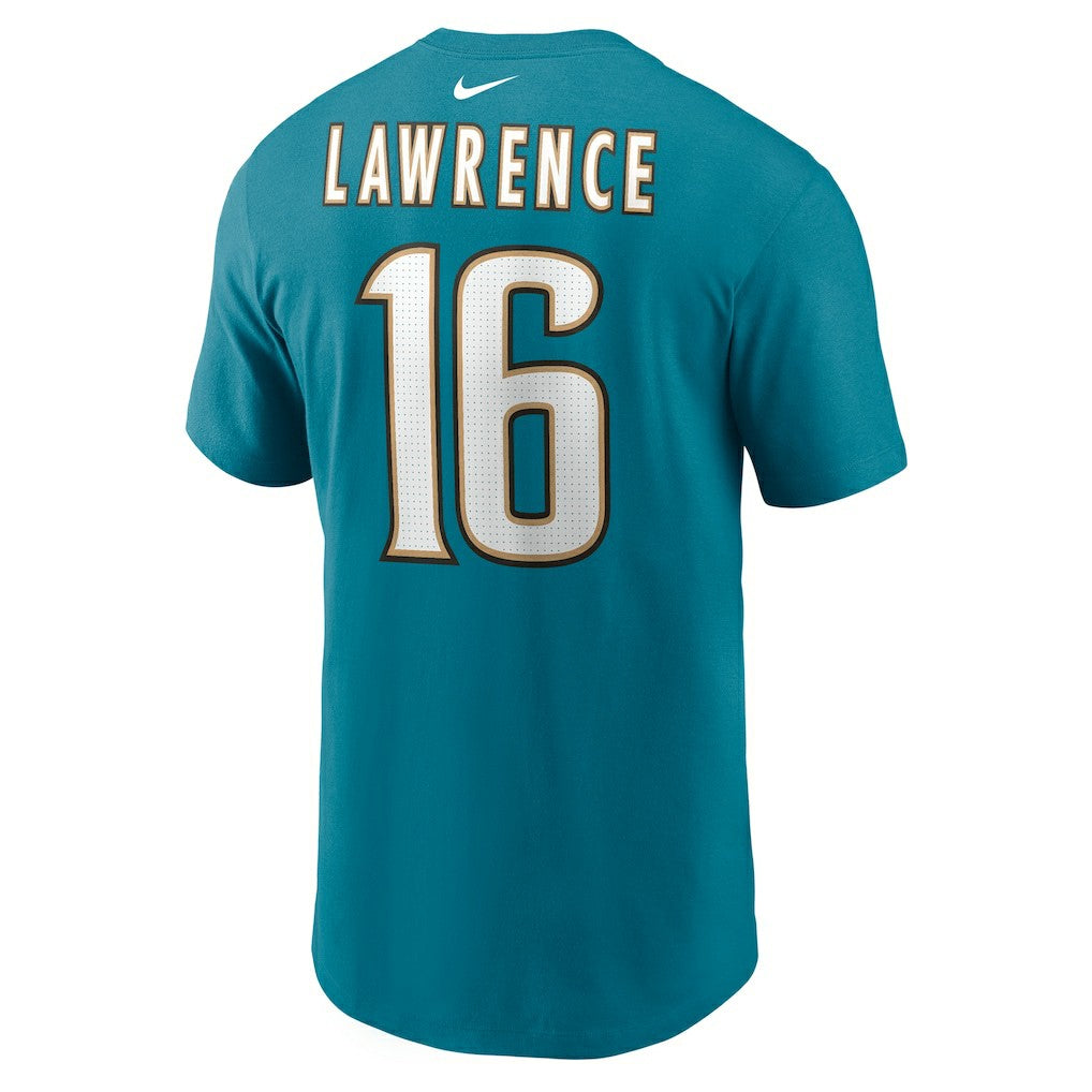 Trevor Lawrence Jacksonville Jaguars Throwback Name & Number T-Shirt - Teal T-shirts