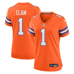 Jason Elam Denver Broncos Women's Mile High Collection 1977 Throwback Retired Player Game Jersey - Orange Jerseys