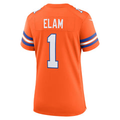Jason Elam Denver Broncos Women's Mile High Collection 1977 Throwback Retired Player Game Jersey - Orange Jerseys