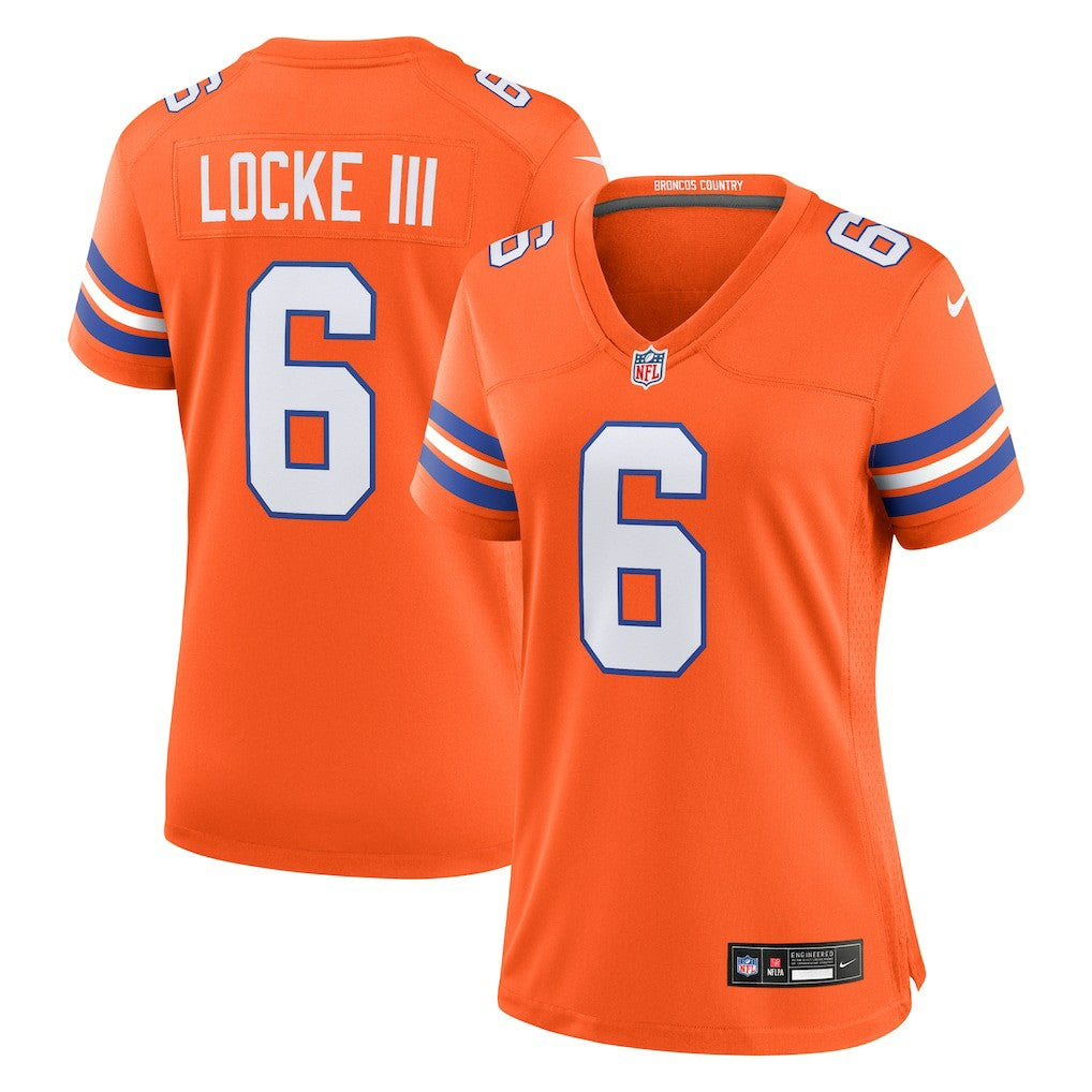 P.J. Locke III Denver Broncos Women's Mile High Collection 1977 Throwback Player Game Jersey - Orange Jerseys