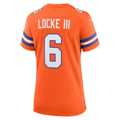P.J. Locke III Denver Broncos Women's Mile High Collection 1977 Throwback Player Game Jersey - Orange Jerseys