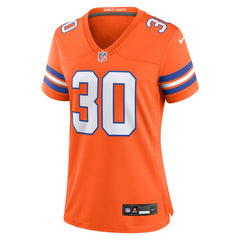 Terrell Davis Denver Broncos Women's Mile High Collection 1977 Throwback Retired Player Game Jersey - Orange Jerseys