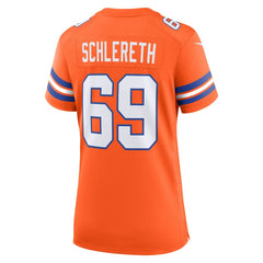Mark Schlereth Denver Broncos Women's Mile High Collection 1977 Throwback Retired Player Game Jersey - Orange Jerseys