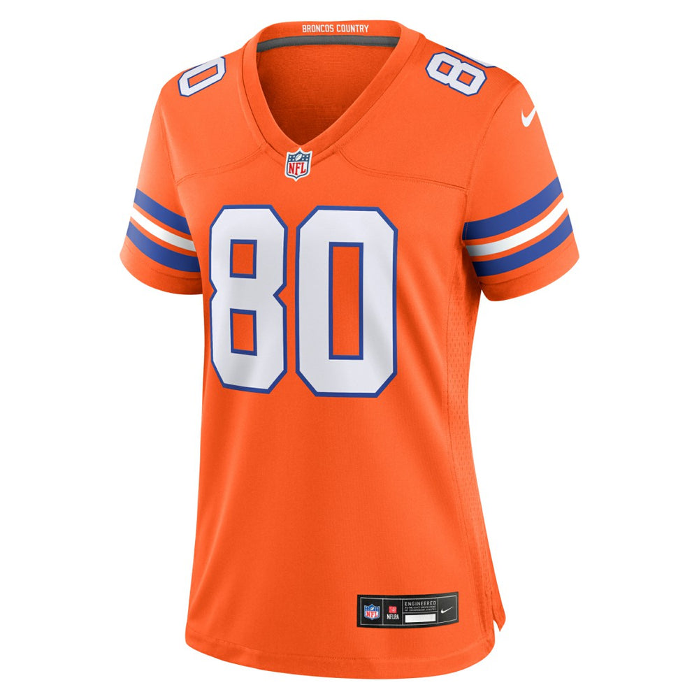 Rod Smith Denver Broncos Women's Mile High Collection 1977 Throwback Retired Player Game Jersey - Orange Jerseys