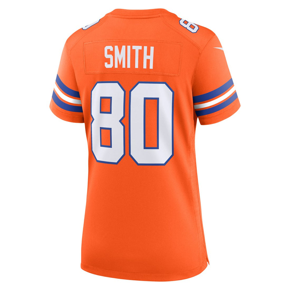 Rod Smith Denver Broncos Women's Mile High Collection 1977 Throwback Retired Player Game Jersey - Orange Jerseys