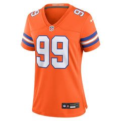 Zach Allen Denver Broncos Women's Mile High Collection 1977 Throwback Player Game Jersey - Orange Jerseys