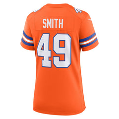 Dennis Smith Denver Broncos Women's Mile High Collection 1977 Throwback Retired Player Game Jersey - Orange Jerseys