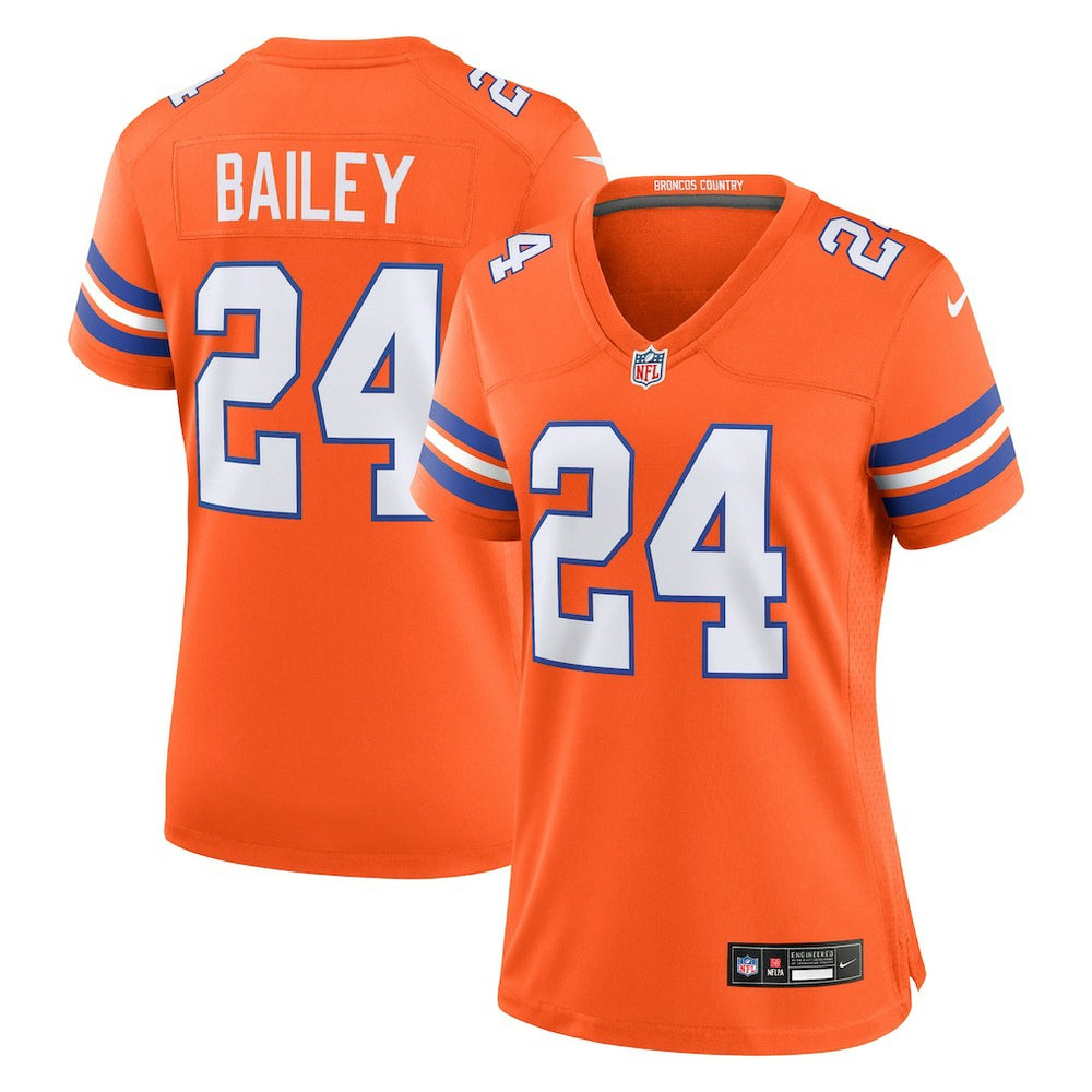 Champ Bailey Denver Broncos Women's Mile High Collection 1977 Throwback Retired Player Game Jersey - Orange Jerseys