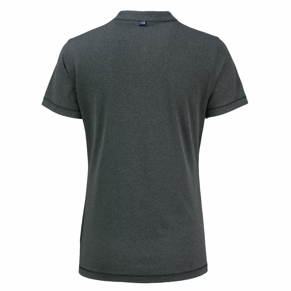 Houston Astros Cutter & Buck Women's Forge Stretch Blade DryTec V-Neck Polo - Heather Black