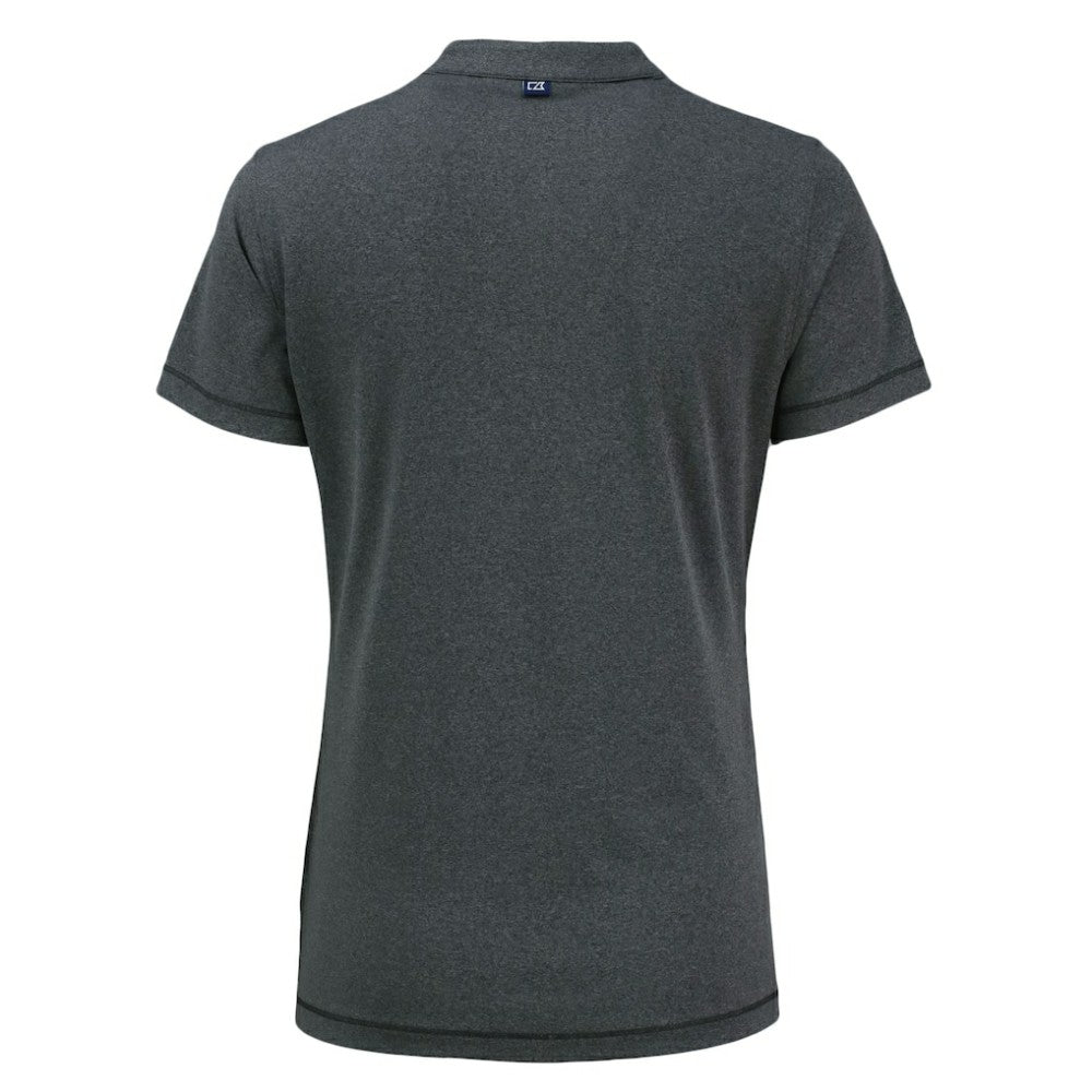Toronto Blue Jays Cutter & Buck Women's Forge Stretch Blade DryTec V-Neck Polo - Heather Black