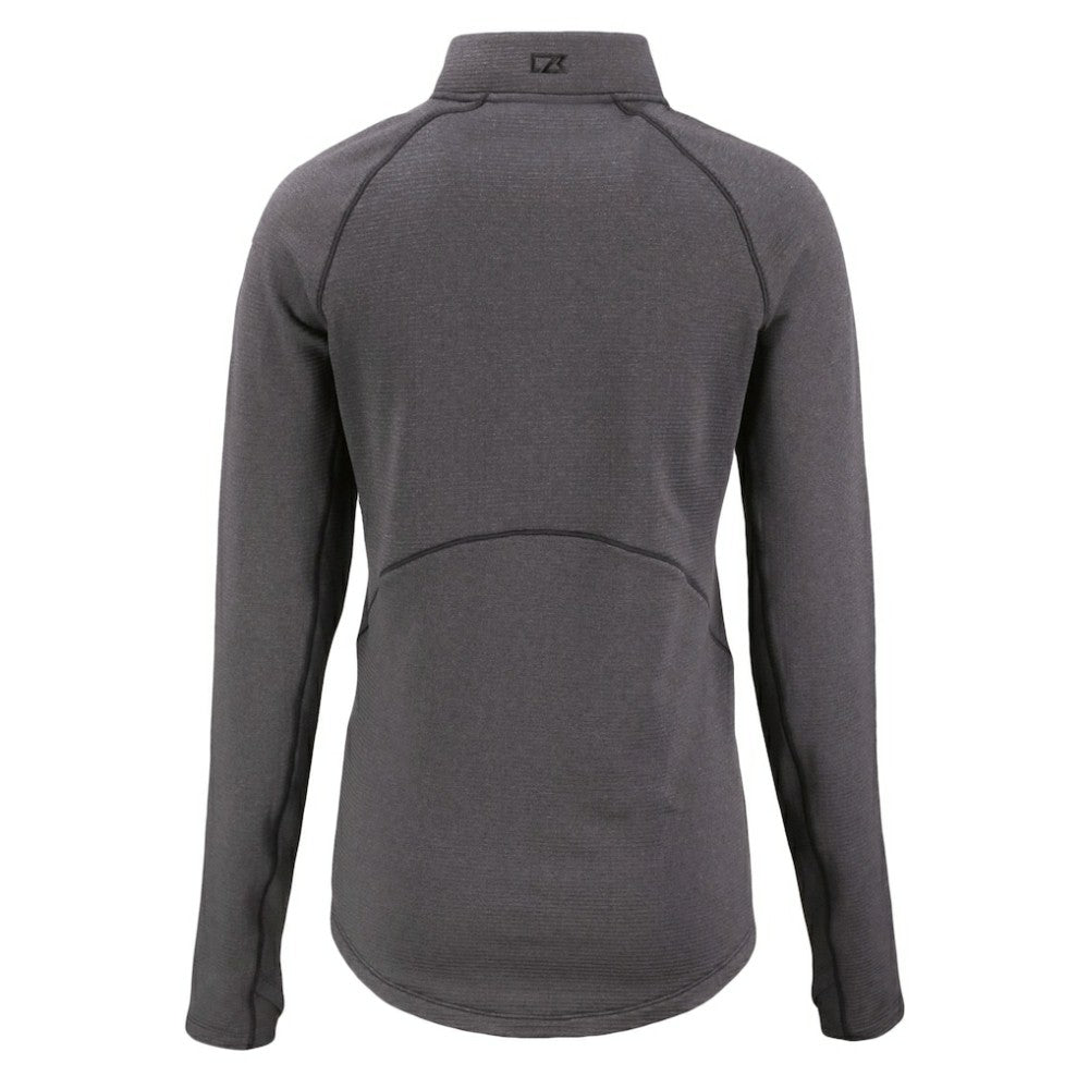 Houston Astros Cutter & Buck Women's Peshastin Eco Fleece Recycled Raglan Half-Zip Top - Heather Black Tops