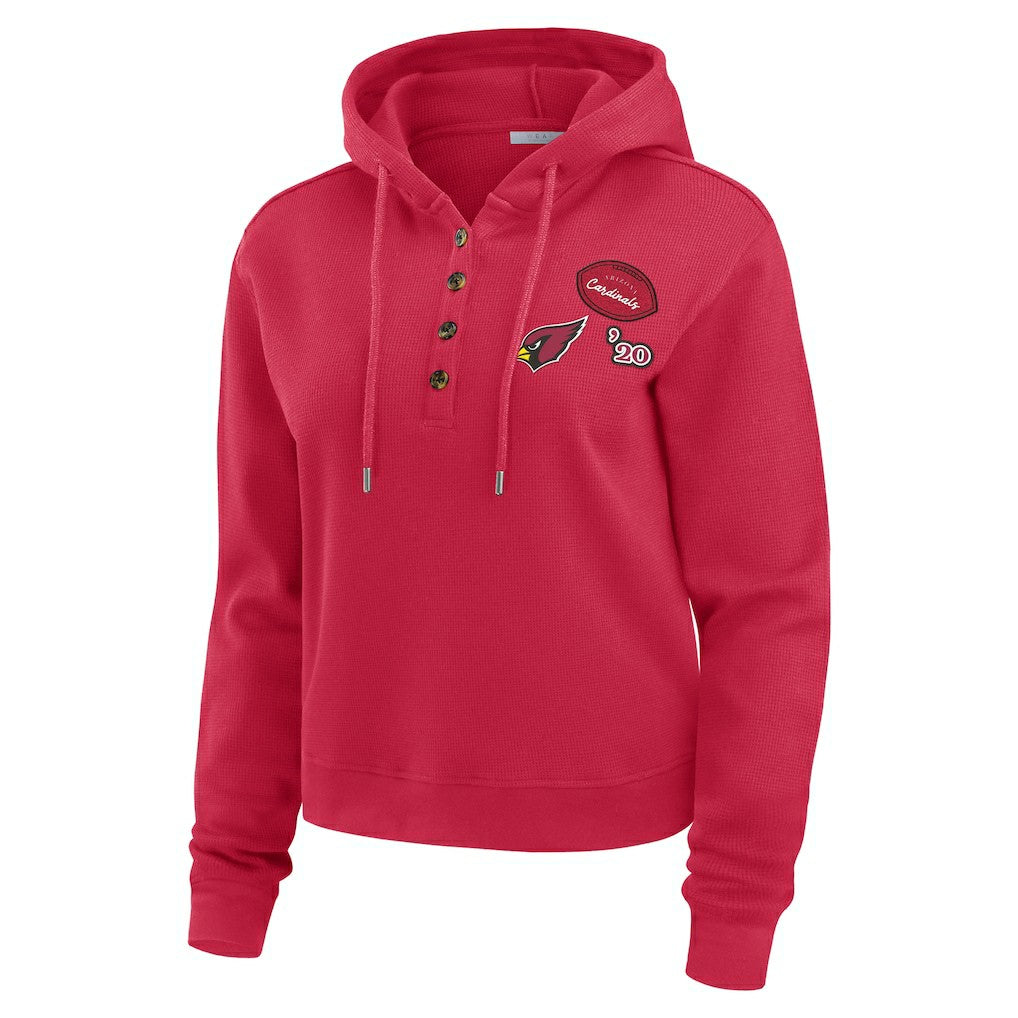 Arizona Cardinals WEAR by Erin Andrews Women's Plus Size Waffle Hoodie Pullover Top - Cardinal Hoodies