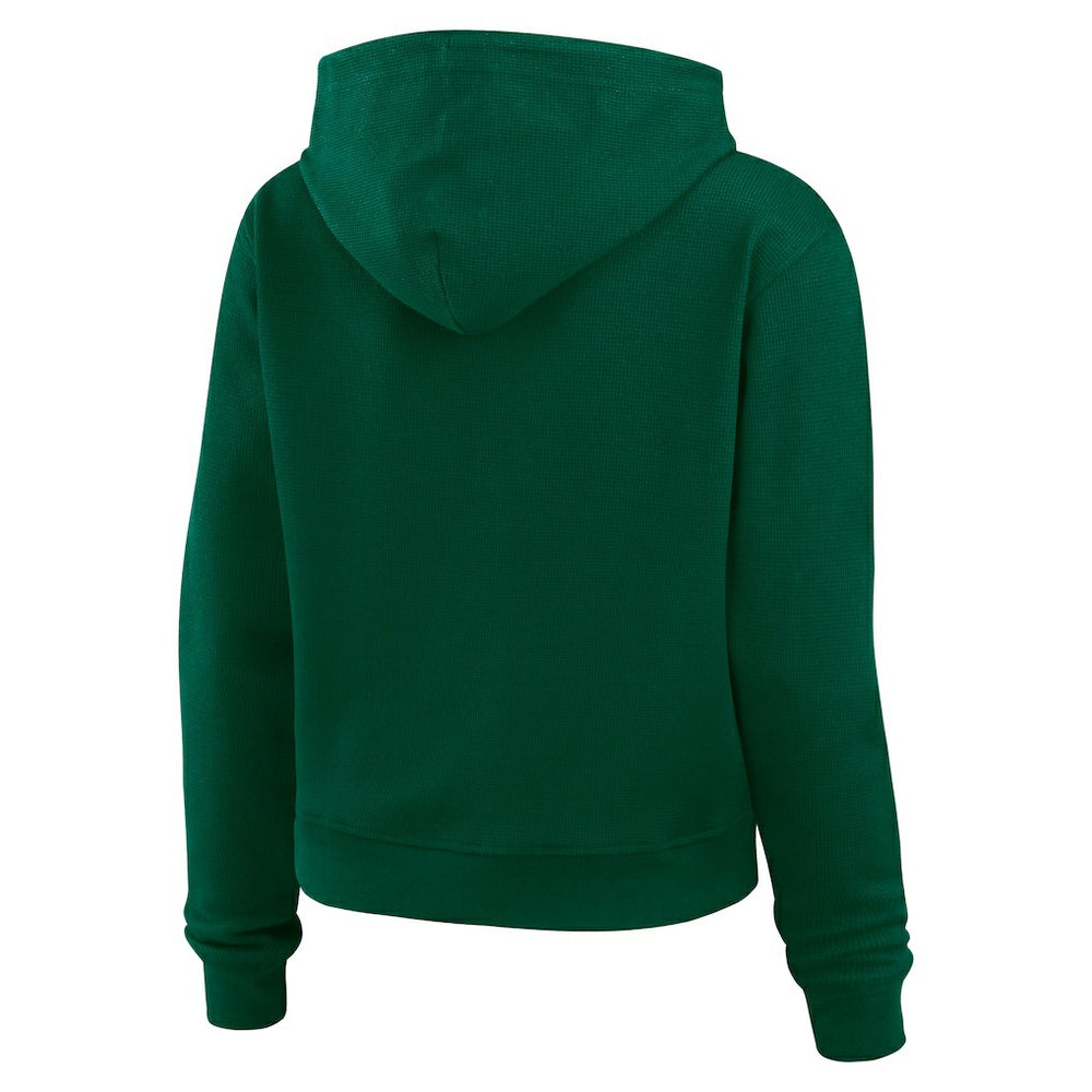 New York Jets WEAR by Erin Andrews Women's Plus Size Waffle Hoodie Pullover Top - Green Hoodies