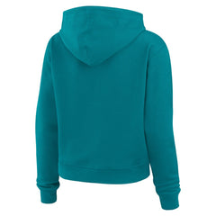 Miami Dolphins WEAR by Erin Andrews Women's Plus Size Waffle Hoodie Pullover Top - Aqua Hoodies