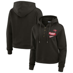 Tampa Bay Buccaneers WEAR by Erin Andrews Women's Plus Size Waffle Hoodie Pullover Top - Pewter Hoodies