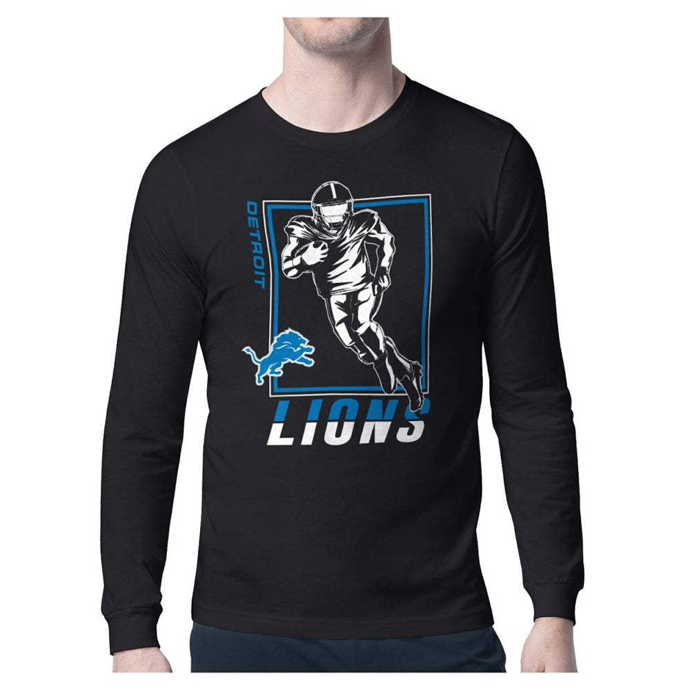 Detroit Lions Starter Player Grid Graphic Long Sleeve T-Shirt - Black T-shirts