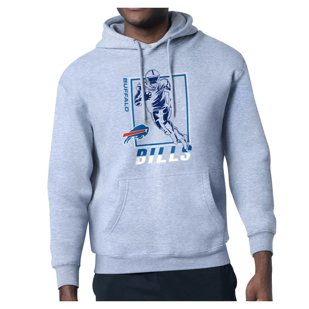 Buffalo Bills Starter Player Grid Pullover Hoodie - Heather Gray Hoodies