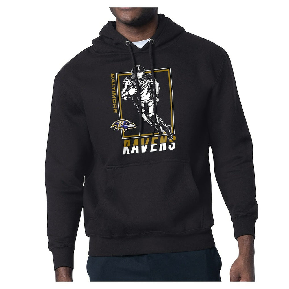 Baltimore Ravens Starter Player Grid Pullover Hoodie - Black Hoodies