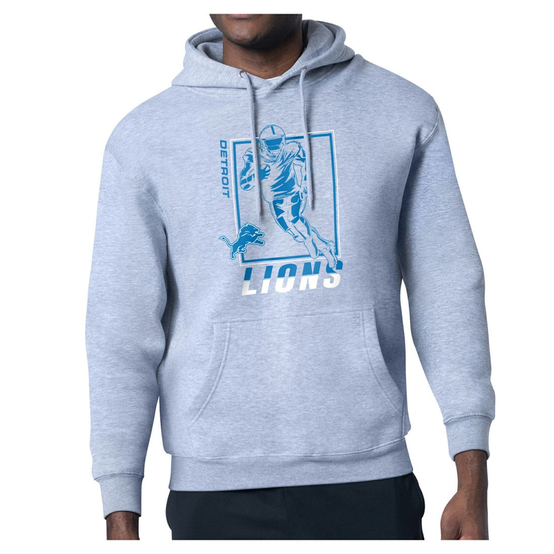 Detroit Lions Starter Player Grid Pullover Hoodie - Heather Gray Hoodies