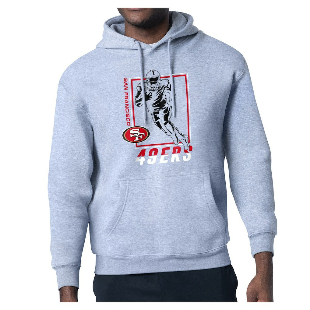 San Francisco 49ers Starter Player Grid Pullover Hoodie - Heather Gray Hoodies