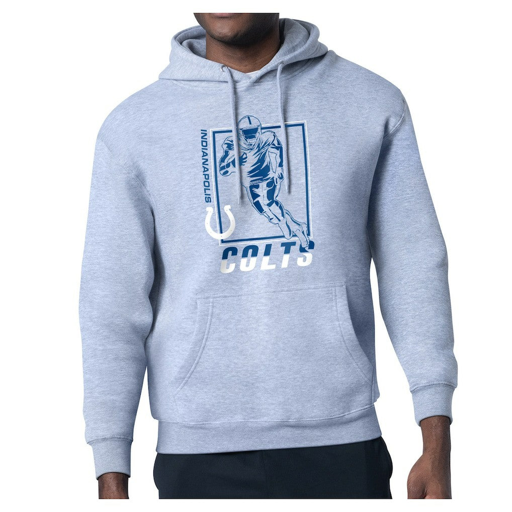 Indianapolis Colts Starter Player Grid Pullover Hoodie - Heather Gray Hoodies