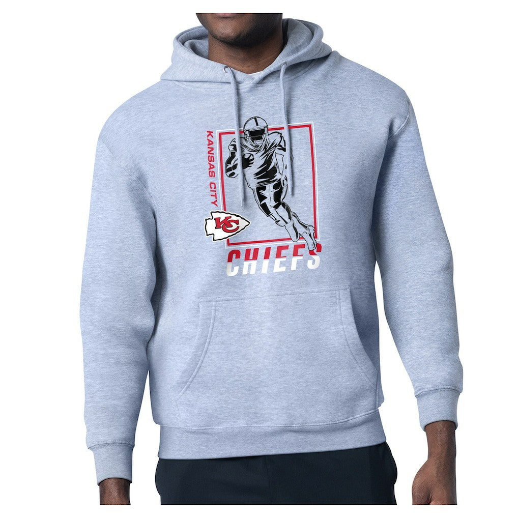 Kansas City Chiefs Starter Player Grid Pullover Hoodie - Heather Gray Hoodies