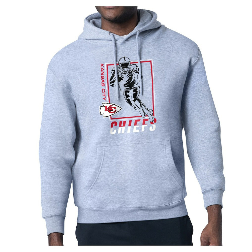 Kansas City Chiefs Starter Player Grid Pullover Hoodie - Heather Gray Hoodies