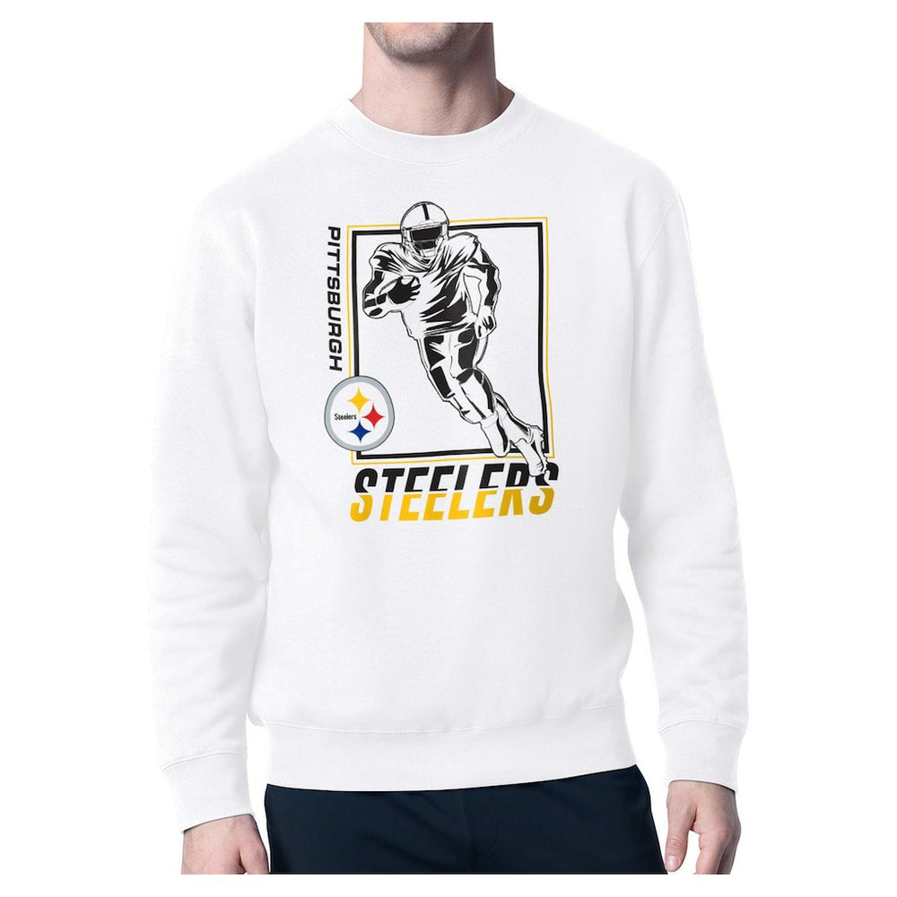 Pittsburgh Steelers Starter Player Grid Pullover Sweatshirt - White Pullover