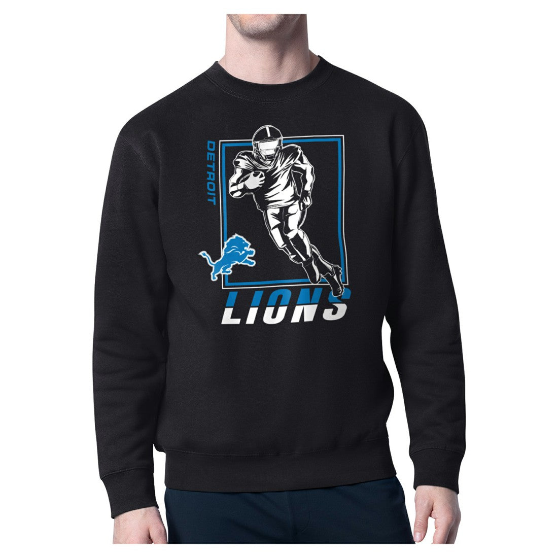 Detroit Lions Starter Player Grid Pullover Sweatshirt - Black Pullover