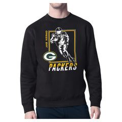 Green Bay Packers Starter Player Grid Pullover Sweatshirt - Black Pullover