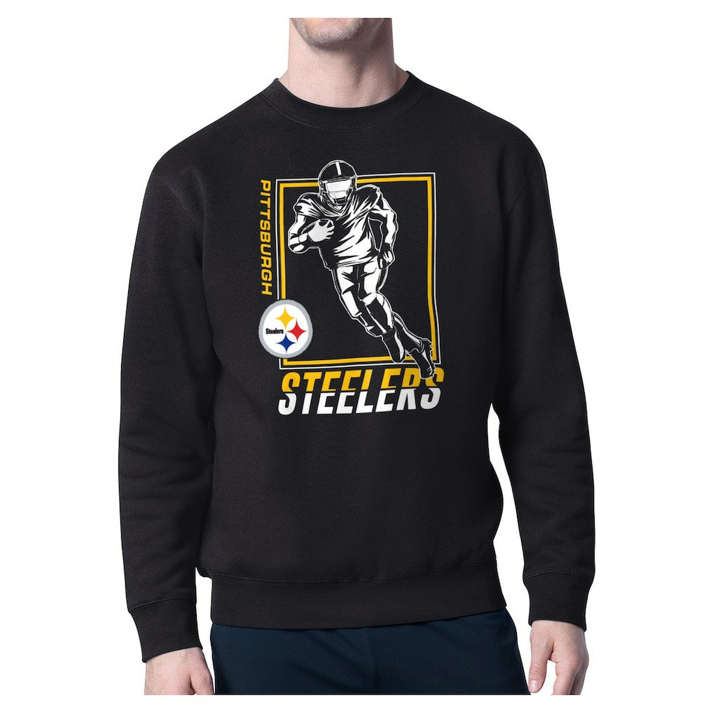 Pittsburgh Steelers Starter Player Grid Pullover Sweatshirt - Black Pullover