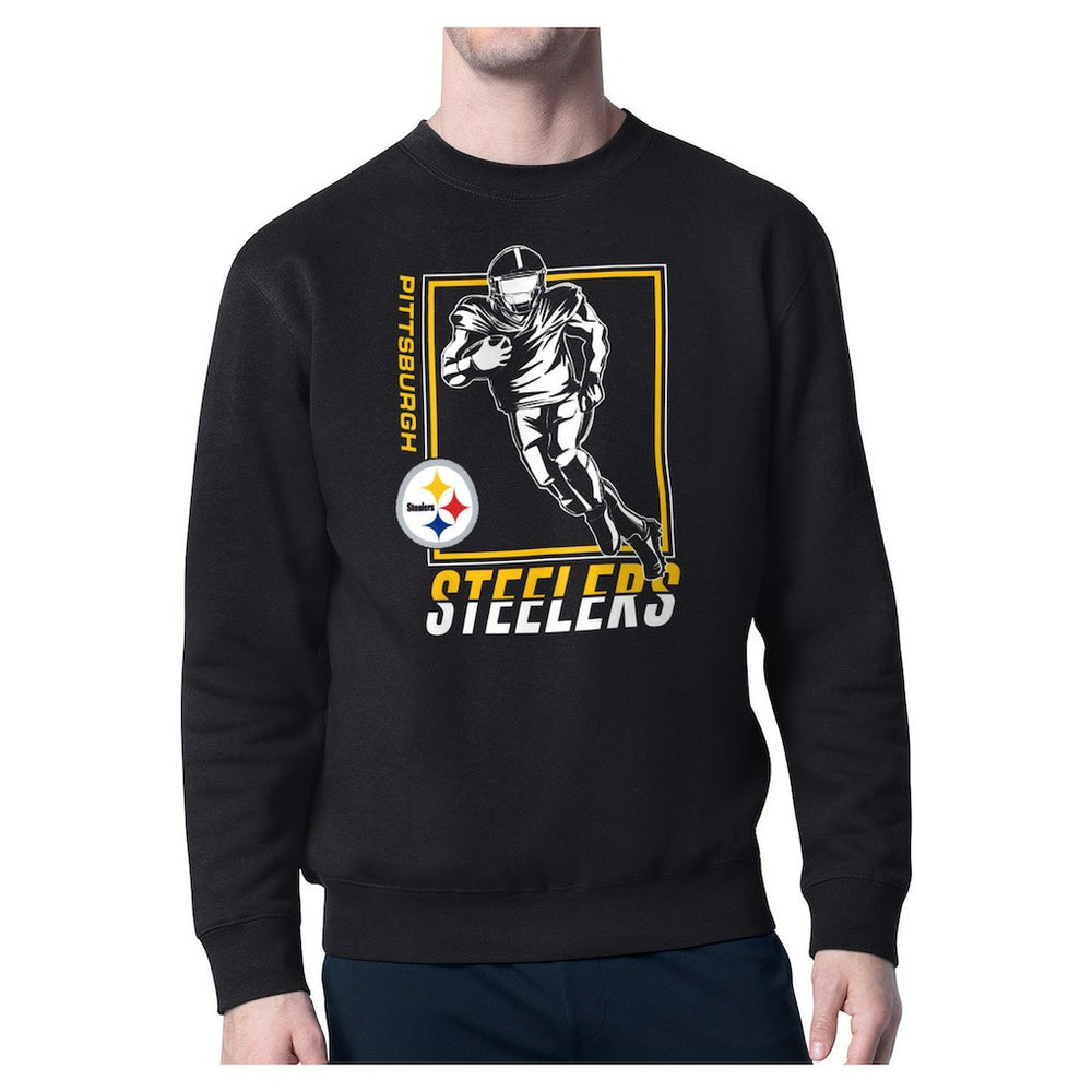 Pittsburgh Steelers Starter Player Grid Pullover Sweatshirt - Black Pullover