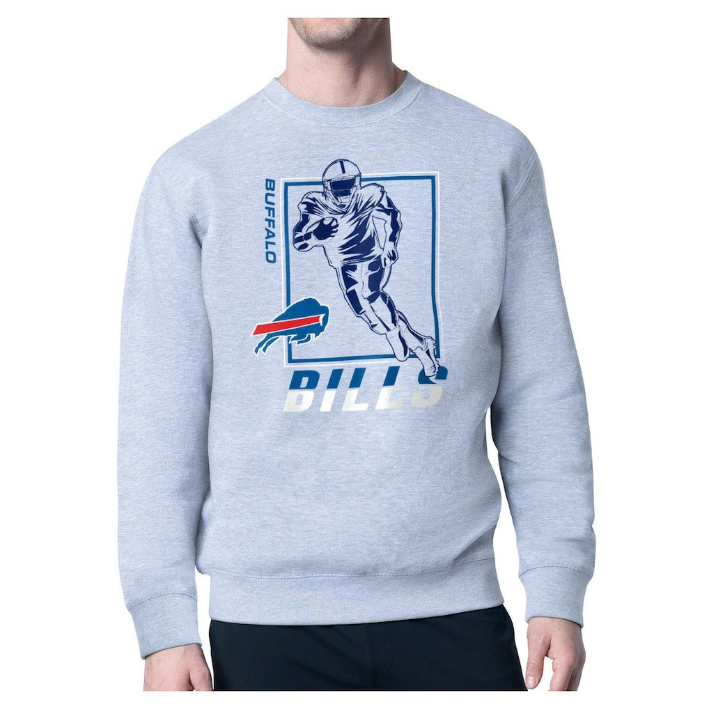 Buffalo Bills Starter Player Grid Pullover Sweatshirt - Heather Gray Pullover