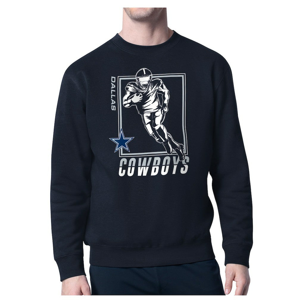 Dallas Cowboys Starter Player Grid Pullover Sweatshirt - Navy Pullover
