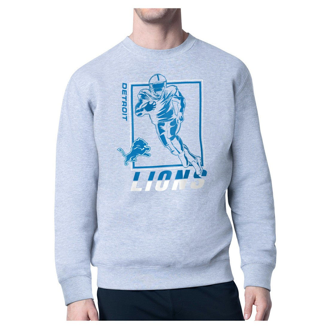 Detroit Lions Starter Player Grid Pullover Sweatshirt - Heather Gray Pullover