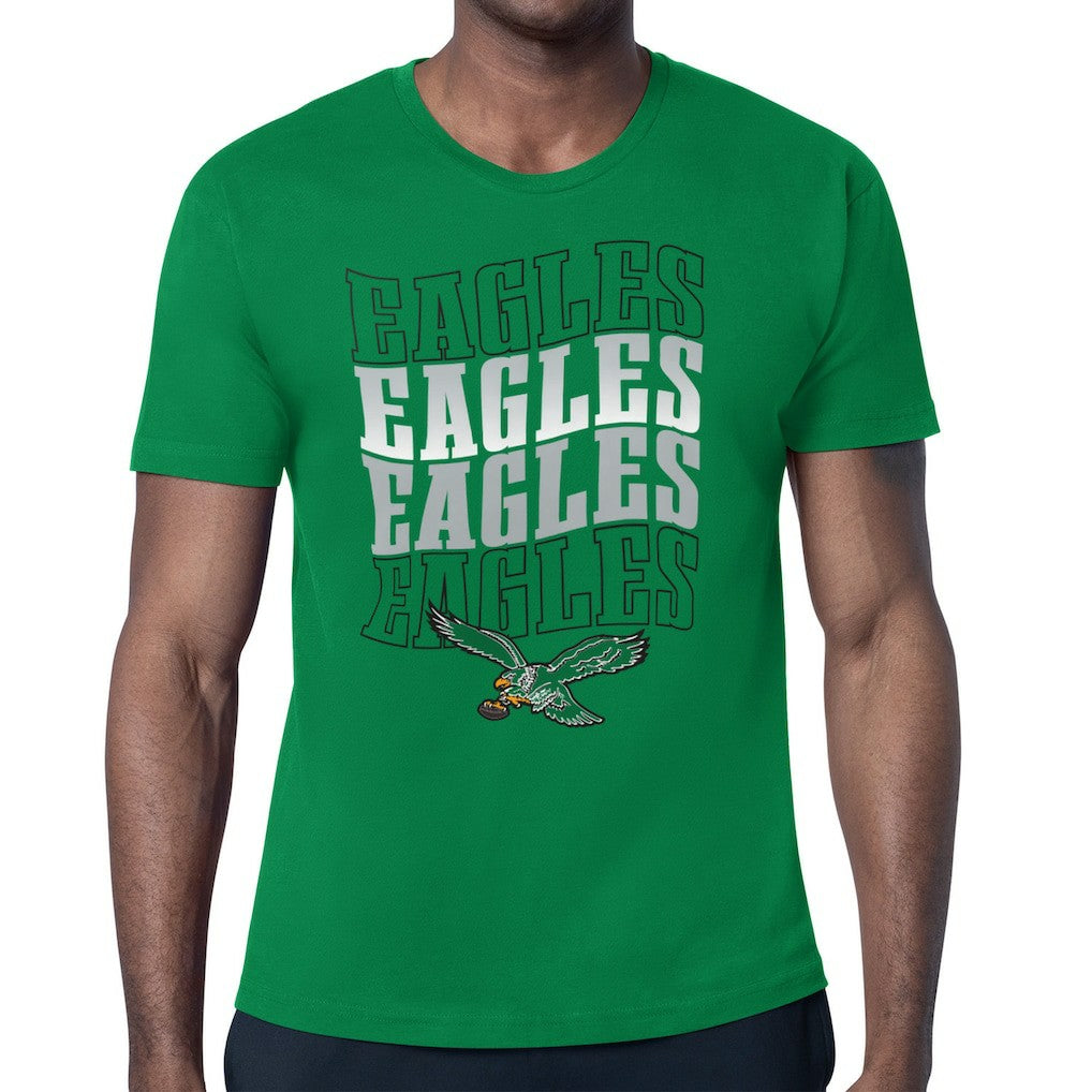 Philadelphia Eagles Starter Stacked Retro Logo T-Shirt - Kelly Green T-shirts