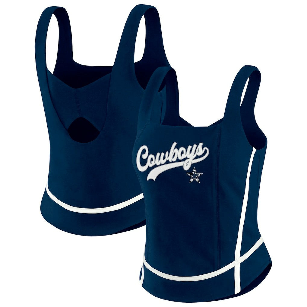 Dallas Cowboys WEAR by Erin Andrews Women's Square Neck Tank Top - Navy Tops
