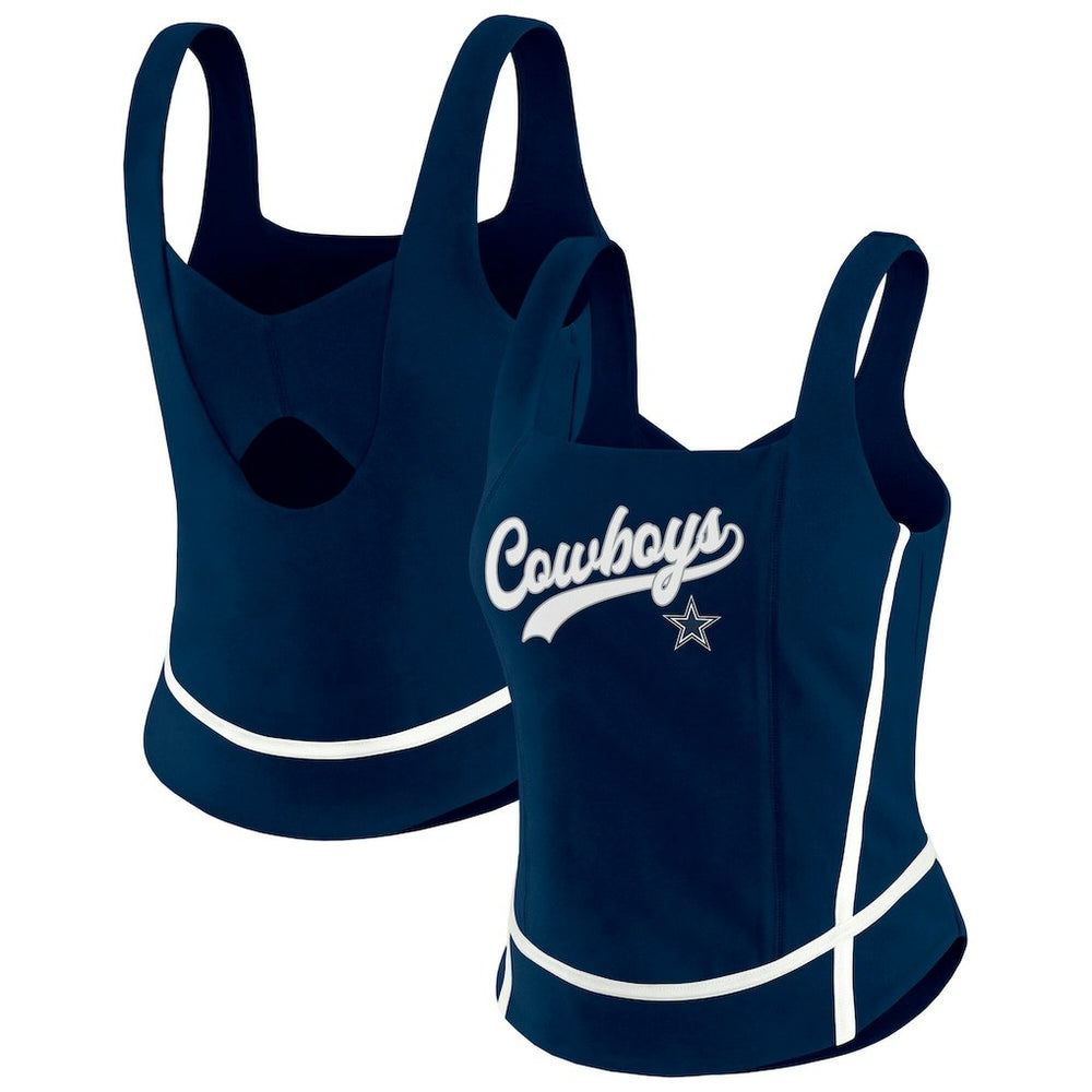 Dallas Cowboys WEAR by Erin Andrews Women's Square Neck Tank Top - Navy Tops