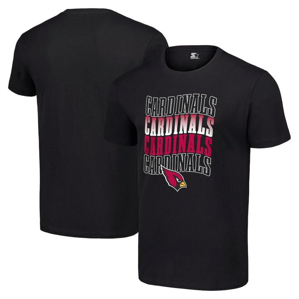 Arizona Cardinals Starter Four Team Name Logo T-Shirt - Black T-shirts