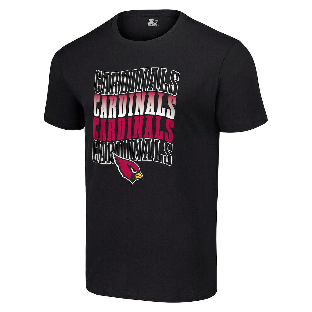 Arizona Cardinals Starter Four Team Name Logo T-Shirt - Black T-shirts