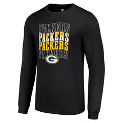 Green Bay Packers Starter Team Name Graphic Long Sleeve T-Shirt - Black T-shirts