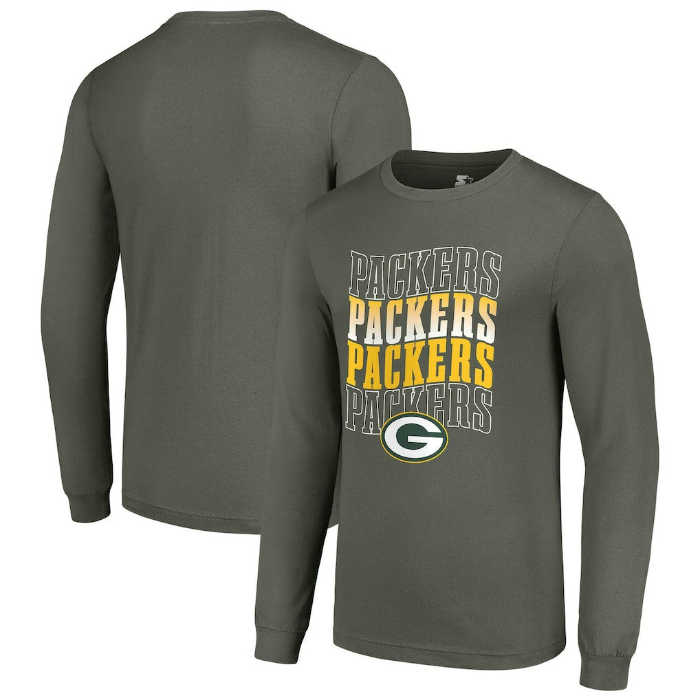Green Bay Packers Starter Team Name Graphic Long Sleeve T-Shirt - Olive T-shirts