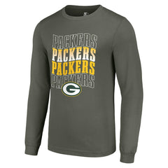 Green Bay Packers Starter Team Name Graphic Long Sleeve T-Shirt - Olive T-shirts
