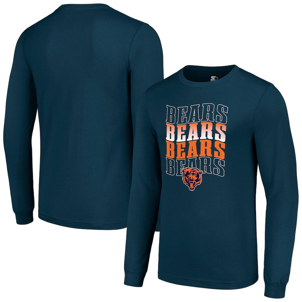 Chicago Bears Starter Team Name Graphic Long Sleeve T-Shirt - Navy T-shirts