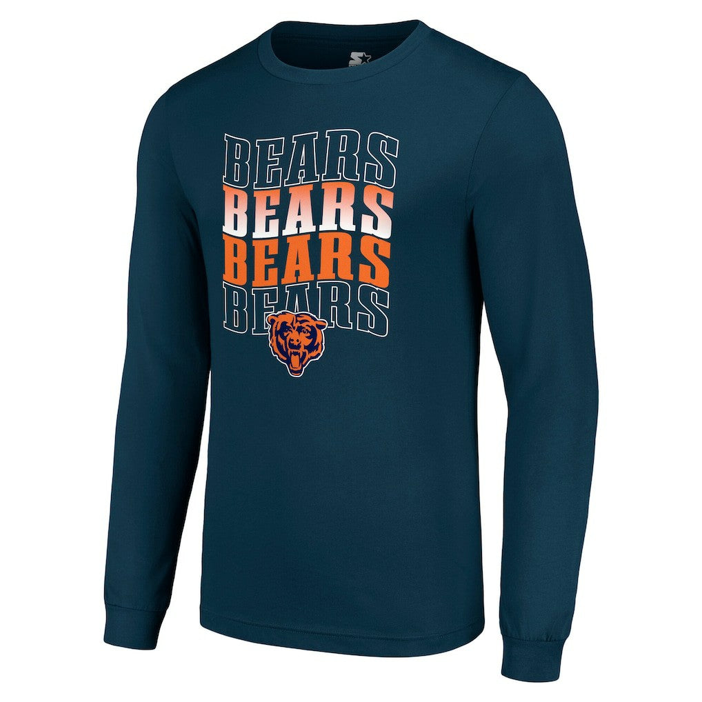 Chicago Bears Starter Team Name Graphic Long Sleeve T-Shirt - Navy T-shirts