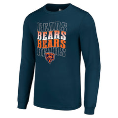 Chicago Bears Starter Team Name Graphic Long Sleeve T-Shirt - Navy T-shirts